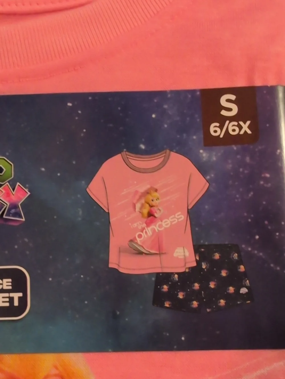 Nintendo Girls' Pink Super Mario Galaxy Movie Peach Pajama Set Sz 6/6x